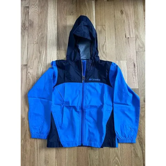 Columbia Blue Boy Waterproof Zip up Rain Jacket (Youth XS) - Picture 2 of 5
